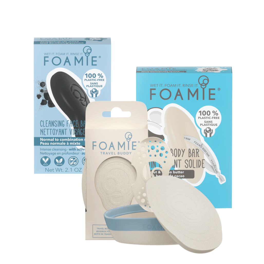 FACE & BODY BAR TRIO - Charcoal for Normal to Combination Skin & Coconut For Dry Skin