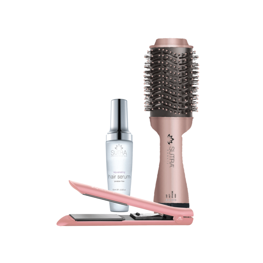 SUTRA STYLING BUNDLE - Blowout Brush, Ceramic Flat Iron, Hair Serum