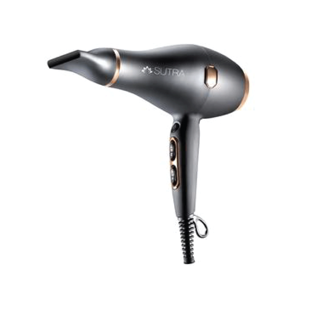 Sutra Infrared Hair Dryer. Black and Rose Gold.